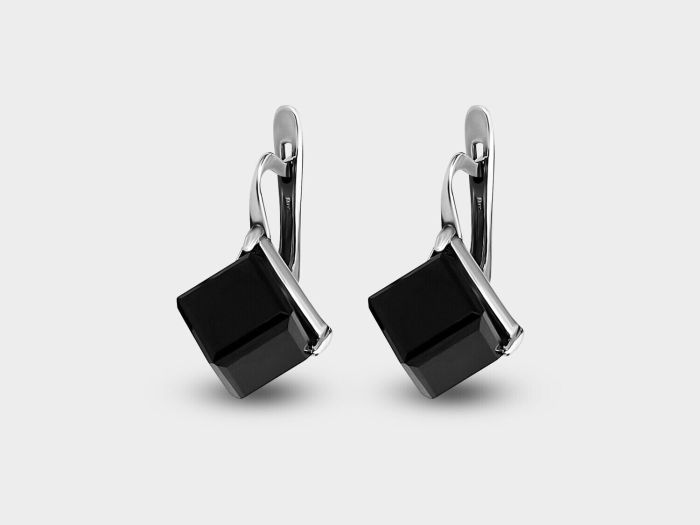 Earrings "Cube" 8 mm