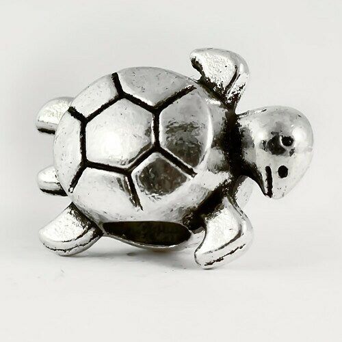 Turtle Charm Bead, Silver X 563