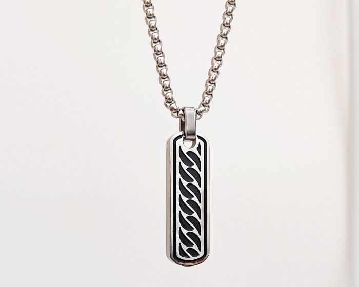 Steel pendant on a chain