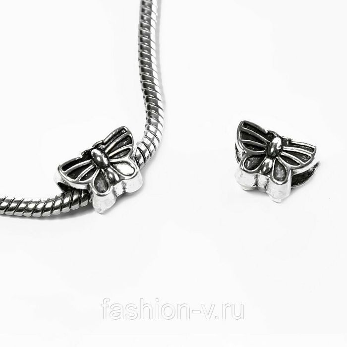 Butterfly Charm Bead, Silver X 520