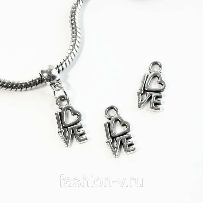 LoVe Pendant, Silver (without bail) X 514