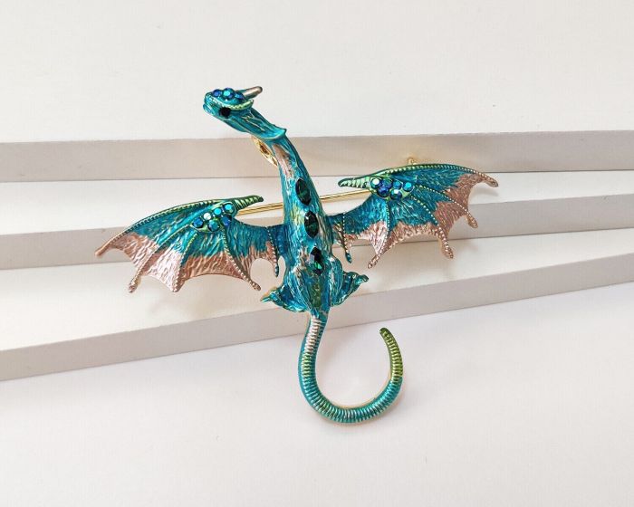 Flying Dragon Brooch Pendant