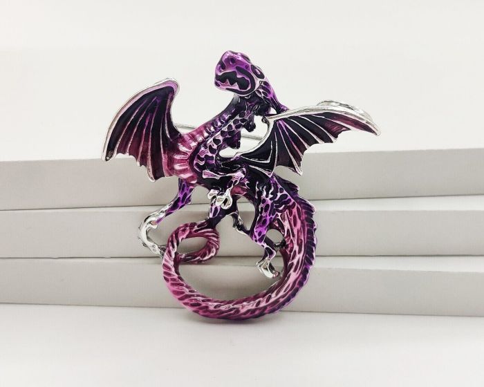 Lilac Dragon Brooch