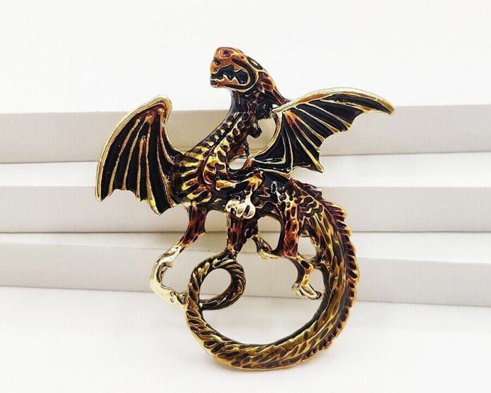 Golden Dragon Brooch